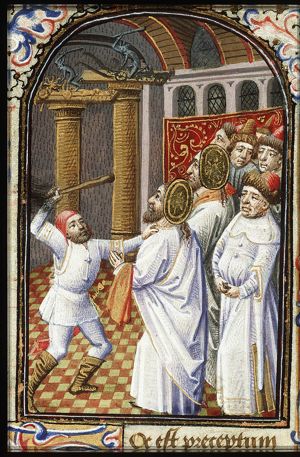 The martyrdom of St. Simon Zelotes and St. Jude Thaddaeus: they are beaten to death