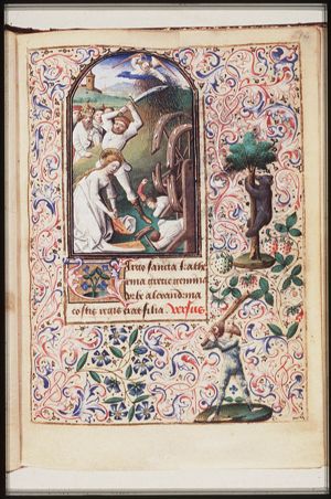 The martyrdom of St. Catherine of Alexandria: she is beheaded