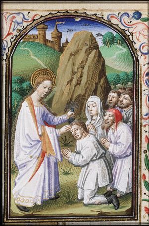St. Genevieve of Paris anointing the faithful
