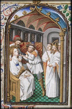 The martyrdom of St. Apollonia of Alexandria: her teeth are pulled out
