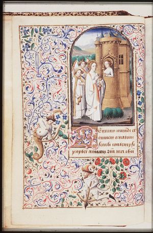 St. Avia of Paris in prison receives a host from Mary