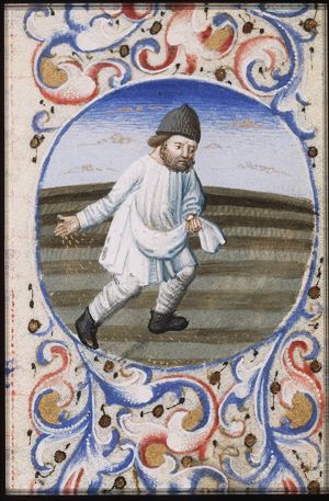 October: a man sowing