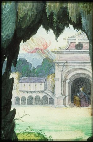 Jean Lallemant le Jeune looking at the Annunciation: Gabriel announces Christ's birth to Mary