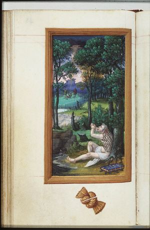 Jean Lallemant le Jeune looking at the Annunciation of Christ's birth to the shepherds
