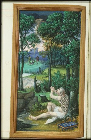 Jean Lallemant le Jeune looking at the Annunciation of Christ's birth to the shepherds