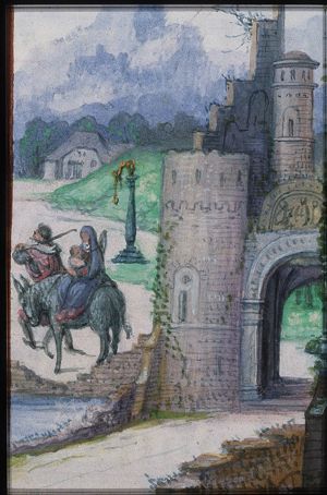 Jean Lallemant le Jeune looking at the Flight into Egypt, the idols falling down