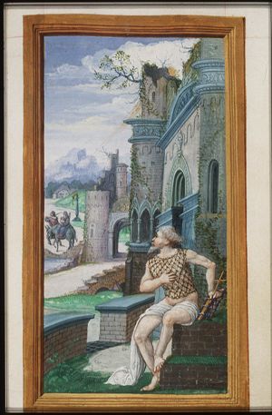 Jean Lallemant le Jeune looking at the Flight into Egypt, the idols falling down