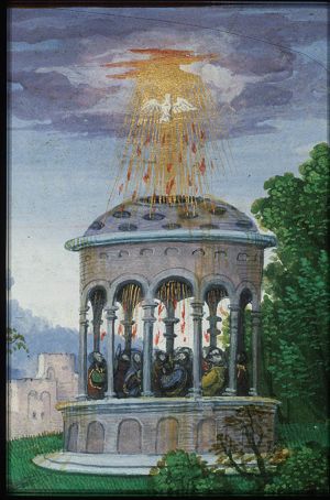 Jean Lallemant le Jeune looking at Pentecost: the Holy Spirit descends upon Mary and the apostles