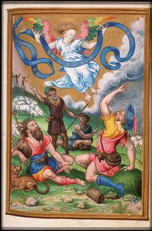 Annunciation of Christ's birth to the shepherds