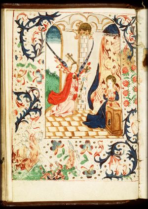 The Annunciation: Gabriel announces Christ's birth to Mary
