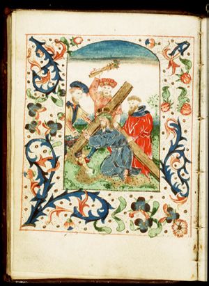 The carrying of the cross: Christ bears the cross