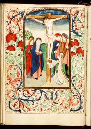 The Crucifixion, with Mary, St. John, St. Mary Magdalene, and the confessing centurion(?)