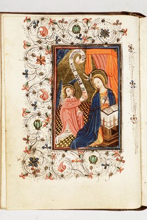 The Annunciation: Gabriel announces Christ's birth to Mary