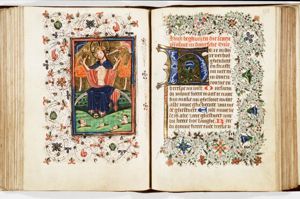 The Last Judgement: Christ on a rainbow raises the dead
