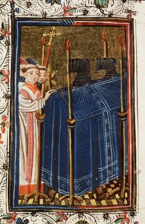 A funeral service in a church