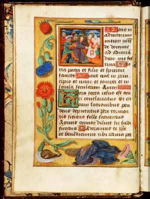The carrying of the cross: Christ bears the cross and meets St. Veronica