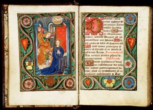 The Annunciation: Gabriel announces Christ's birth to Mary