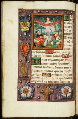 Annunciation of Christ's birth to the shepherds