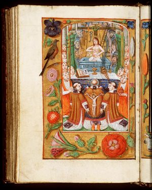 The mass of St. Gregory the Great: Christ appears on the altar