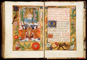 The mass of St. Gregory the Great: Christ appears on the altar