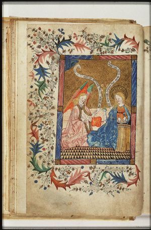 The Annunciation: Gabriel announces Christ's birth to Mary