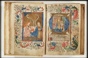 The Annunciation: Gabriel announces Christ's birth to Mary