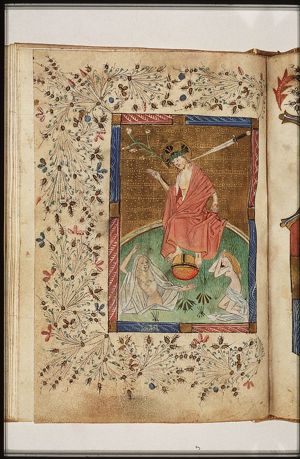 The Last Judgement: Christ on a rainbow raises the dead