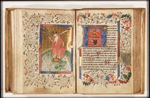 The Last Judgement: Christ on a rainbow raises the dead