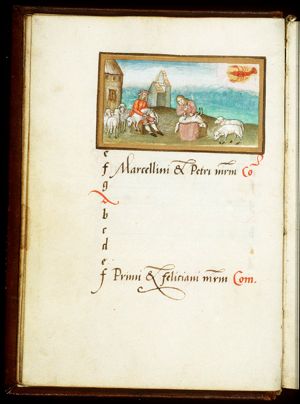 June: men shearing sheep; Cancer