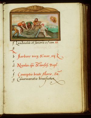 December: people fishing; Sagittarius