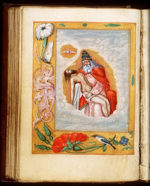 The Trinity: God the Father holding the body of Christ (Not Gottes)