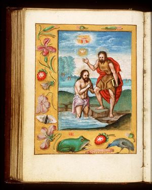 The baptism of Christ by St. John the Baptist