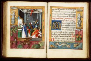 St. Lambert, Bishop of Maastricht, is killed while in prayer