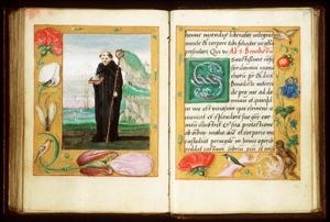 St. Benedict of Nurcia holding a crozier and a book
