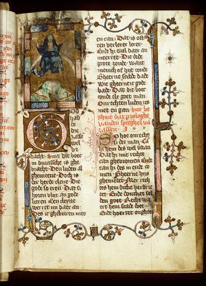 The Last Judgement: Christ on a rainbow raises the dead