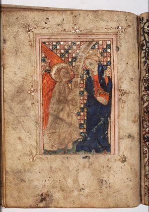 The Annunciation: Gabriel announces Christ's birth to Mary