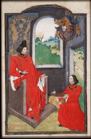 The author presents his book to Philip the Good, Duke of Burgundy
