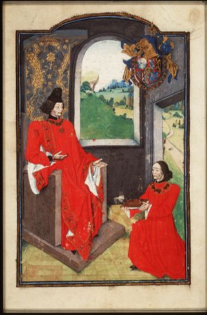 The author presents his book to Philip the Good, Duke of Burgundy