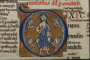 Majestas Domini: Christ enthroned with the symbols of the four Evangelists