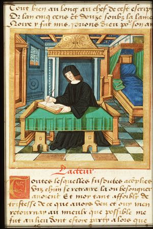 The author writing