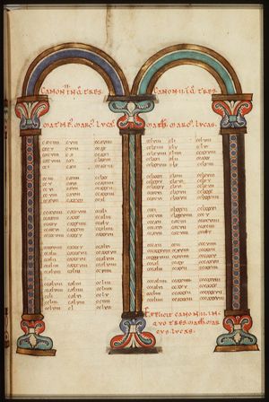 Canontable: table correlating the four Gospels devised by Eusebius of Caesarea