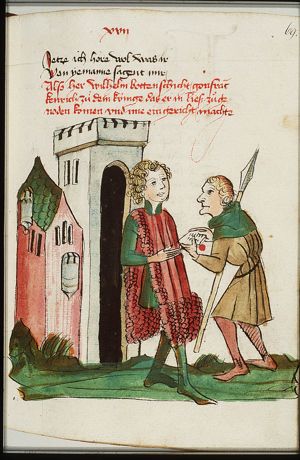 Jofrit von Brabant sends a letter to the king of France to affirm his innocence