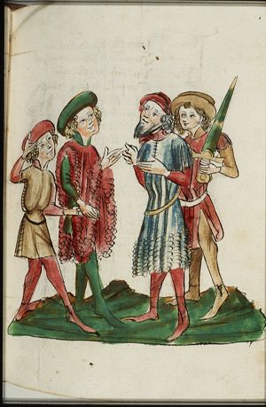 Wilhelm von Orlens receives servants given to him by Jofrit von Brabant