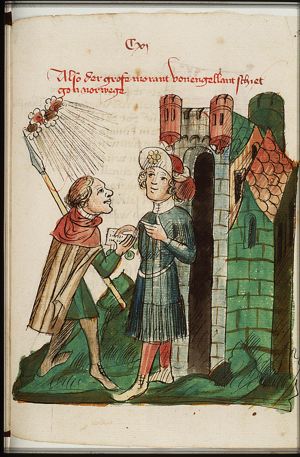 The messenger Morant receives a letter for King Amilot of Norway