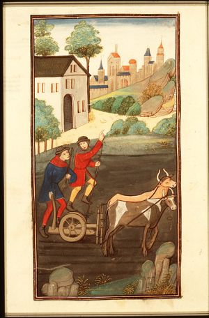 Two men ploughing