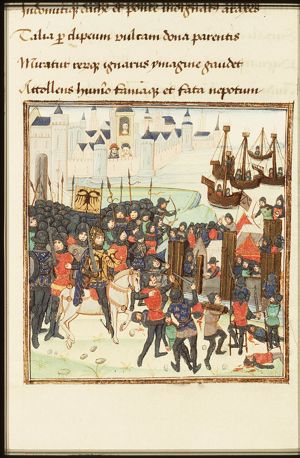 Turnus besieges the Trojan camp