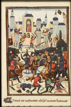 Aeneas kills Turnus; Queen Amata hangs herself
