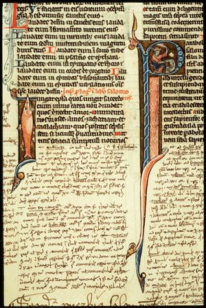 Solomon as a teacher, punishing a pupil