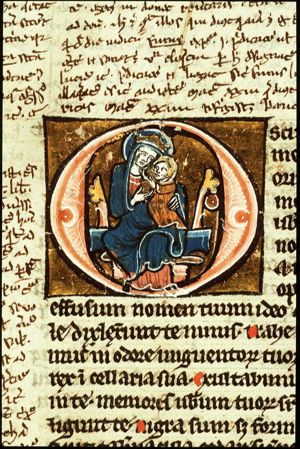 Madonna: Mary enthroned, holding the Christ-child