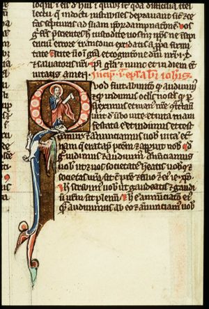 The Evangelist St. John holding a scroll